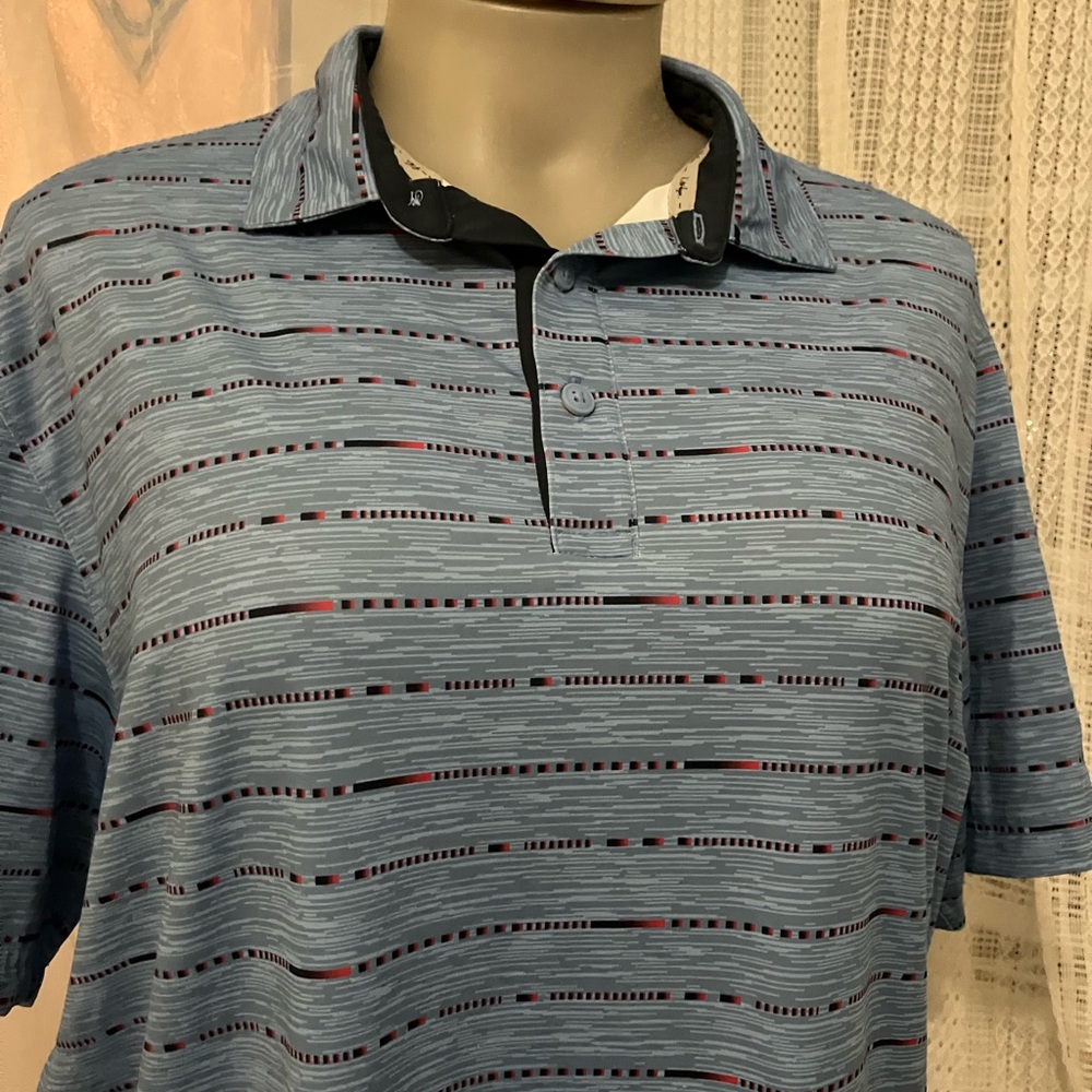 Walter Hagen Men's Blue Patterned Polo Shirt